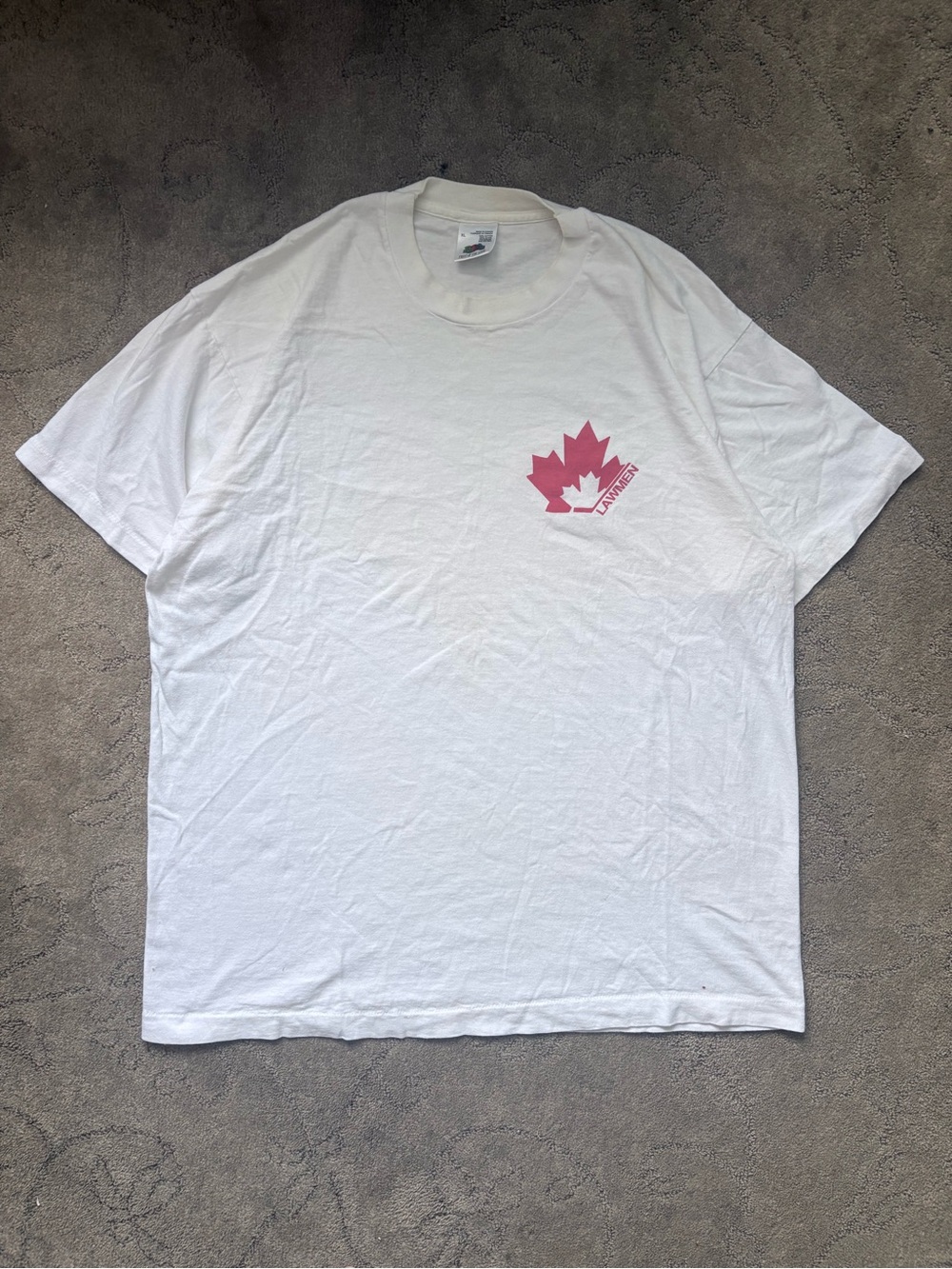 Vintage 90s Single Stitch Fruit of The Loom “Lawmen European Tour ‘91” Size XL